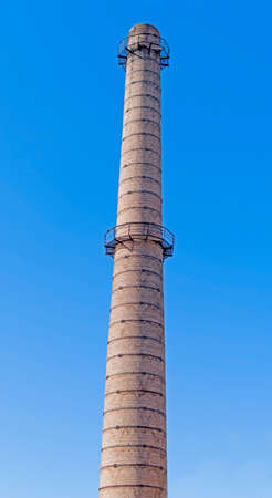 brick Industrial pipes against the blue skyの写真素材