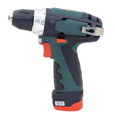 modern cordless drill on a white background
