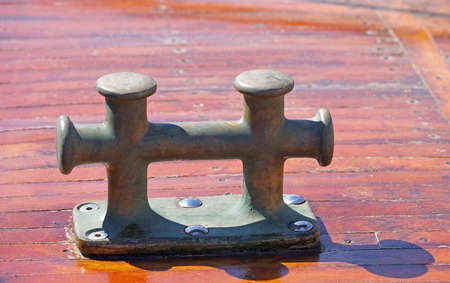 the old brass Bollard on moorage