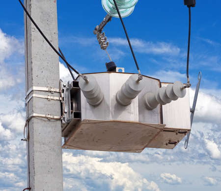 High voltage electrical substation on wiring, connections and insulators of a electrical substation