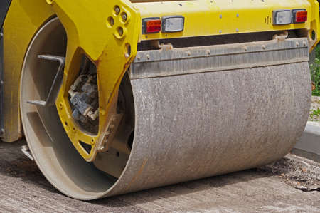 Heavy Vibration roller compactor for road repairing on the construction site
