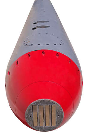 old torpedo isolated on white background