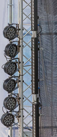 Light heads equipment preparing for a light show