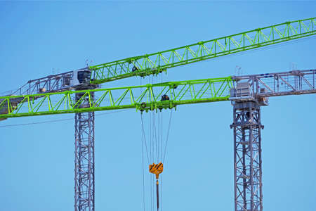 the part of construction crane at sky backgroundの写真素材