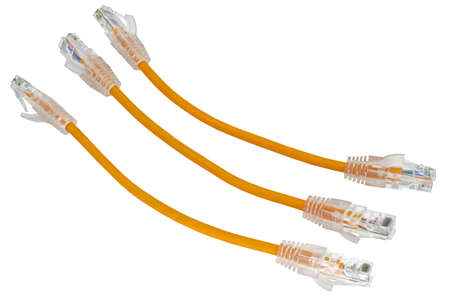 Network Cable Over White Background