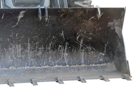 part of modern excavators machines on white background