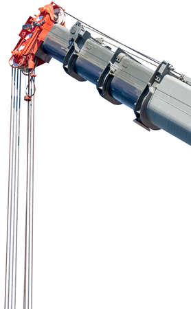 Lifting block of construction crane on a white background