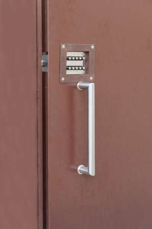 metal door with mechanical combination lock