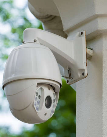 IP security camera in the city parkの写真素材