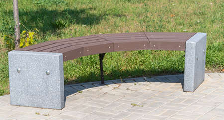Wooden bench in the city park