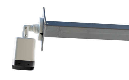 Spherical IP security camera on white background