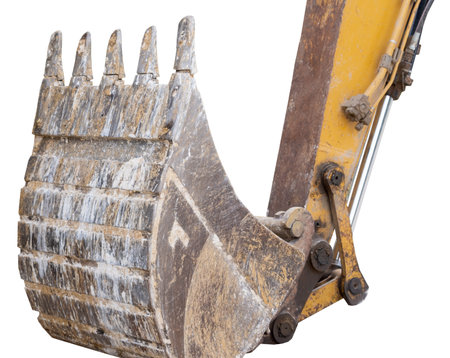 Excavator arm on white backgroundの写真素材