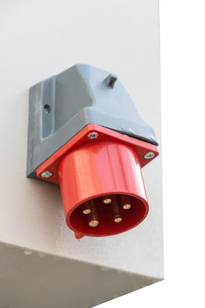 Outdoor cabinet for electrical equipment on white background