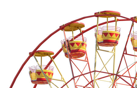 Ferris wheel in the summer morning on White Background