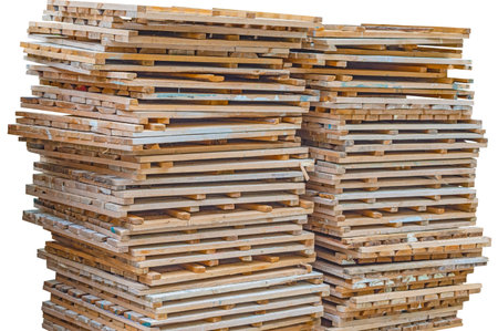 Wooden pallets on a white background