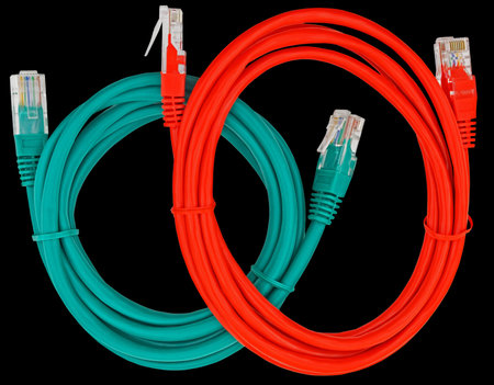 Network Ethernet Cable Over black Background