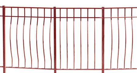 Photos wrought iron fence on white backgroundの写真素材