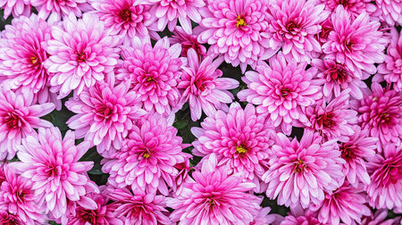 pink Korean chrysanthemum flowers in the garden in autumn as background