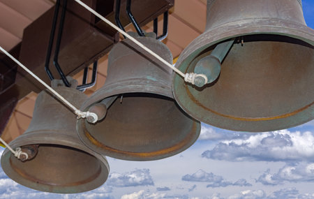 Bells in the belfry of the Russian churchの写真素材