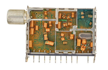 High frequency Printed circuit board on a white background