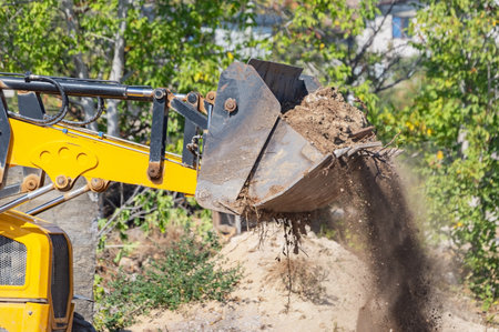 Bucket loader on the construction site