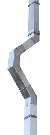 Rain Water Draining Gutter Downpipe on white background, isolated