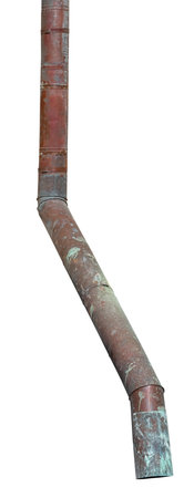 Rain Water Draining Gutter Downpipe on white background, isolated