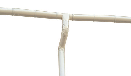 Rain Water Draining Gutter Downpipe on white background, isolatedの写真素材
