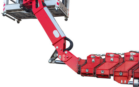 Close up of a detail of a hydraulic building machinery loaders details