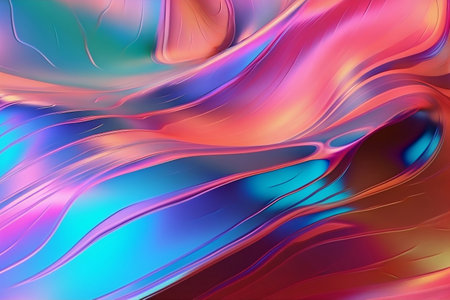 Abstract multicolored wavy background. 3d rendering, 3d illustration. Generative AIの素材