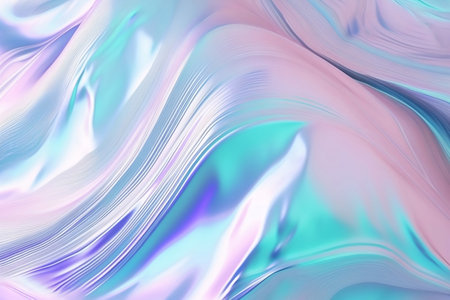 abstract background with iridescent smooth lines in pastel colors. Generative AIの素材
