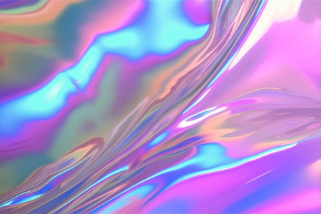 abstract background with iridescent iridescent paint in rainbow colors. Generative AIの素材