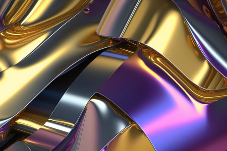 3d render of abstract metallic background with some smooth lines in it. Generative AIの素材