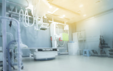X-ray generator tube with monitor  or X-ray general device in radiology .modern medical equipment in the hospital.の写真素材