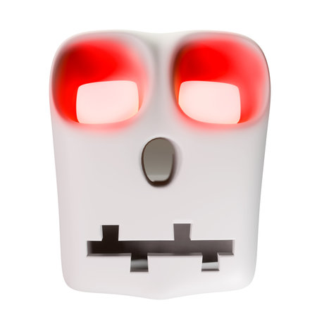 Halloween Ghost. Cute ghost character. Realistic 3d design element In plastic cartoon style. Icon isolated on white background.の写真素材