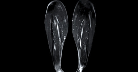 MRI Scan of both  leg coronal view.の写真素材