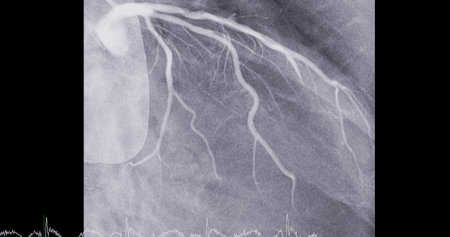 Cardiac catheterization on  left anterior descending artery (LAD) can help doctor diagnose and treat problems in your heart and blood vessels  such as a heart attack or stroke.の写真素材