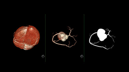 CT Cardiac 3D rendering  or CTA coronary artery for prevention coronary artery diseases.の写真素材