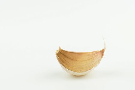 Garlic isolated on white background healthy closeupの写真素材