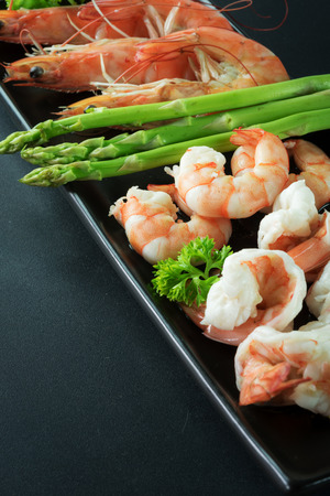 Shrimps. Prawns isolated on a White Background. Seafoodの写真素材