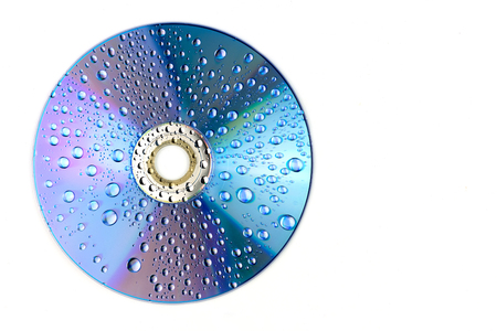 Water drops on CD macro rainbow dvd