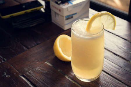 Lemon juice on office desk food flash no sleepyの写真素材