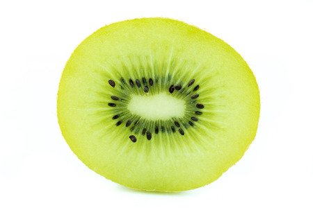 sliced Kiwi fruit isolated on white background cutout juiceの写真素材