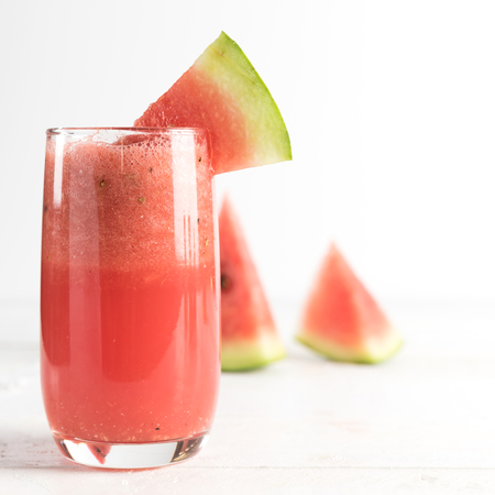 watermelon juice on wood white background fresh foodの写真素材
