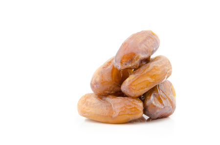 date palm ,Date fruits isolated on white backgroundの写真素材