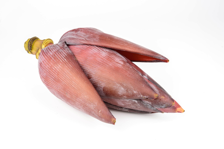 Banana blossom isolated on white backgroundの写真素材