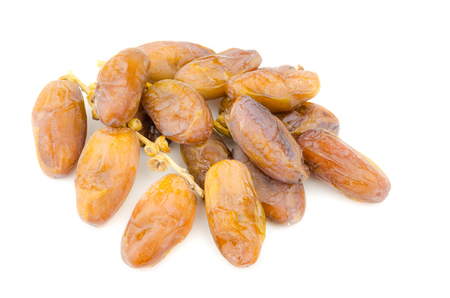 date palm ,Date fruits isolated on white backgroundの写真素材