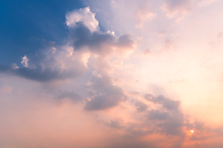 beautiful sky and clound sunset,sky backgroundの写真素材