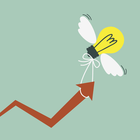 Graph of successful growth of businessのイラスト素材