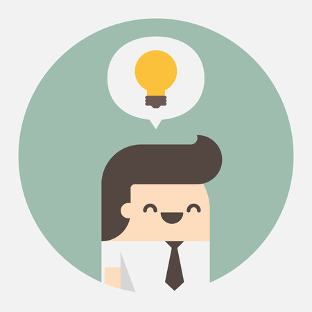 Young businessman with ideas, Vector illustration のイラスト素材
